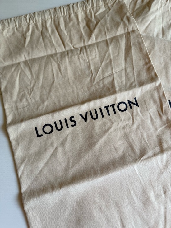 2 X Louis Vuitton Beige Dust Bags with Navy Drawstring Logo